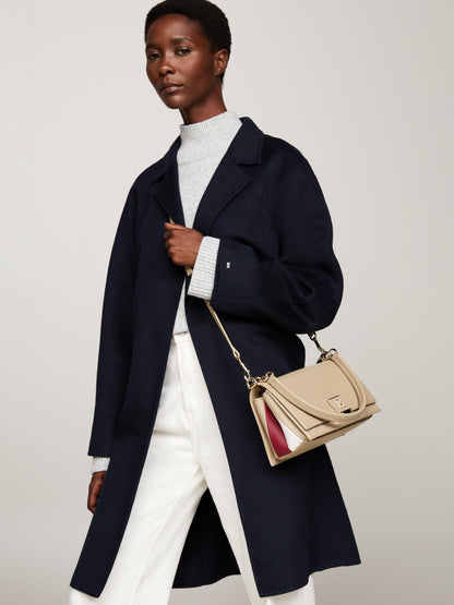 Tommy Hilfiger Women's Leather Shoulder Bag with Removable Crossbody Strap