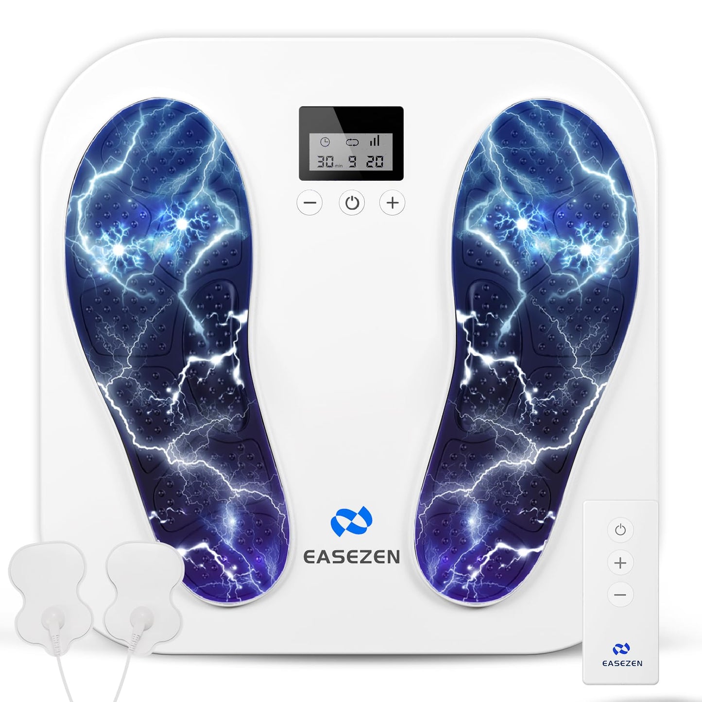 EaseZen Foot Massager for Neuropathy, Rechargeable TENS EMS Foot Stimulator with 10 Modes 20 Intensities, Feet Circulation Stimulator for Neuropathy, Plantar Fasciitis, Gifts for Mom Dad