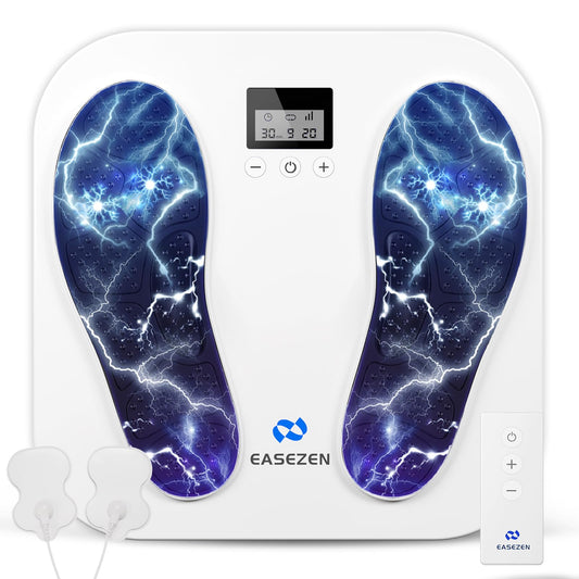 EaseZen Foot Massager for Neuropathy, Rechargeable TENS EMS Foot Stimulator with 10 Modes 20 Intensities, Feet Circulation Stimulator for Neuropathy, Plantar Fasciitis, Gifts for Mom Dad