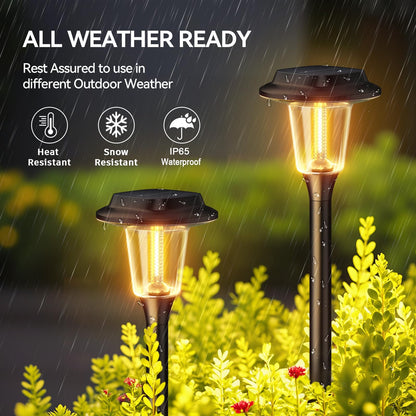 KOOPER Solar Pathway Lights Outdoor, 8 Pack Modern Brighter Solar Powered Landscape Path Lights, IP65 Waterproof Outdoor Solar Garden Lights for Yard Patio Driveway Walkway Lawn Sidewalk Decorative
