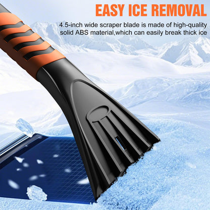 Nuovoware 60" Ice Scraper and Extendable Snow Brush for Car Windshield, 5 in 1 Adjustable Snow Removal Tools with 270° Pivoting Brush Head for Car Auto Truck SUV, Orange