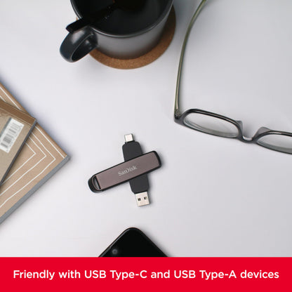 SanDisk 512GB Extreme PRO Dual Drive - Up to 1,000MB/s, USB Type-C, and USB Type-A, High-Performance Flash Drive - SDDDE1-512G-G46