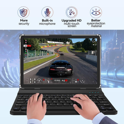 Android 14 Tablet 2025 Latest Tablets, 10 inch Tablet (4+4)GB RAM 64GB ROM 1TB Expand, 2 in 1 Tablets with Keyboard, Case, Stylus, Octa-Core Tableta PC, WiFi 6, Bluetooth, Dual Camera,7000mAh Battery