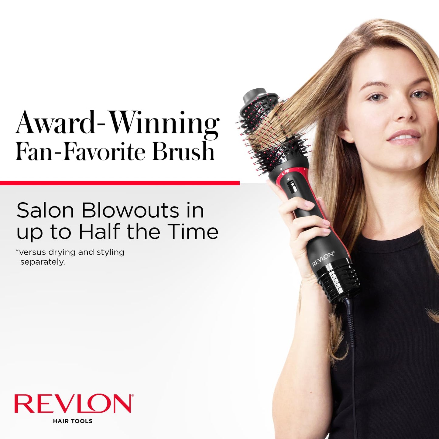 REVLON One Step Volumizer PLUS Hair Dryer and Styler | More Volume, Less Damage, and More Styling Control for Easy and Fast Salon-Style Blowouts, Plus Travel Friendly (Black)