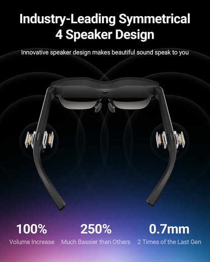 RAYNEO Air 2s XR Glasses - Latest AR Glasses with 4 Speakers, 201" Micro OLED with 120 Hz, 5000 nits Brightness, Smart Glasses for iPhone 15/15 Pro Max/Android/MacBook/Switch/PS5/Gaming Console