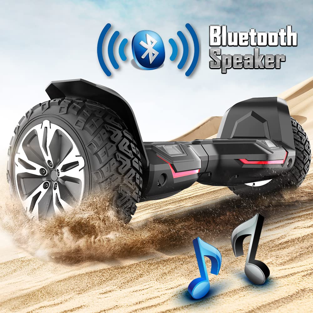 Gyroor Warrior 8.5 inch All Terrain Off Road Hoverboard with Bluetooth Speakers and LED Lights, UL2272 Certified Self Balancing Scooter