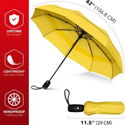 Repel Umbrella Windproof Travel Umbrellas for Rain - Easy Auto Open Close, Durable & Compact Umbrella, Strong Fiberglass Frame, Waterproof Canopy - Backpack, Purse, Portable Umbrella for Travel