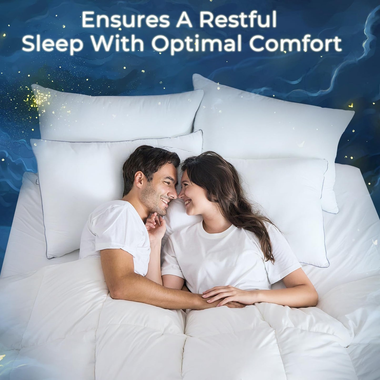 Sasttie King Size Pillows Set of 4, Bed Pillows for Side, Back, and Stomach Sleepers - Oeko-Tex Certified Supportive Down Alternative Plump Filling - Hotel Quality and Machine Washable, 4 Pack