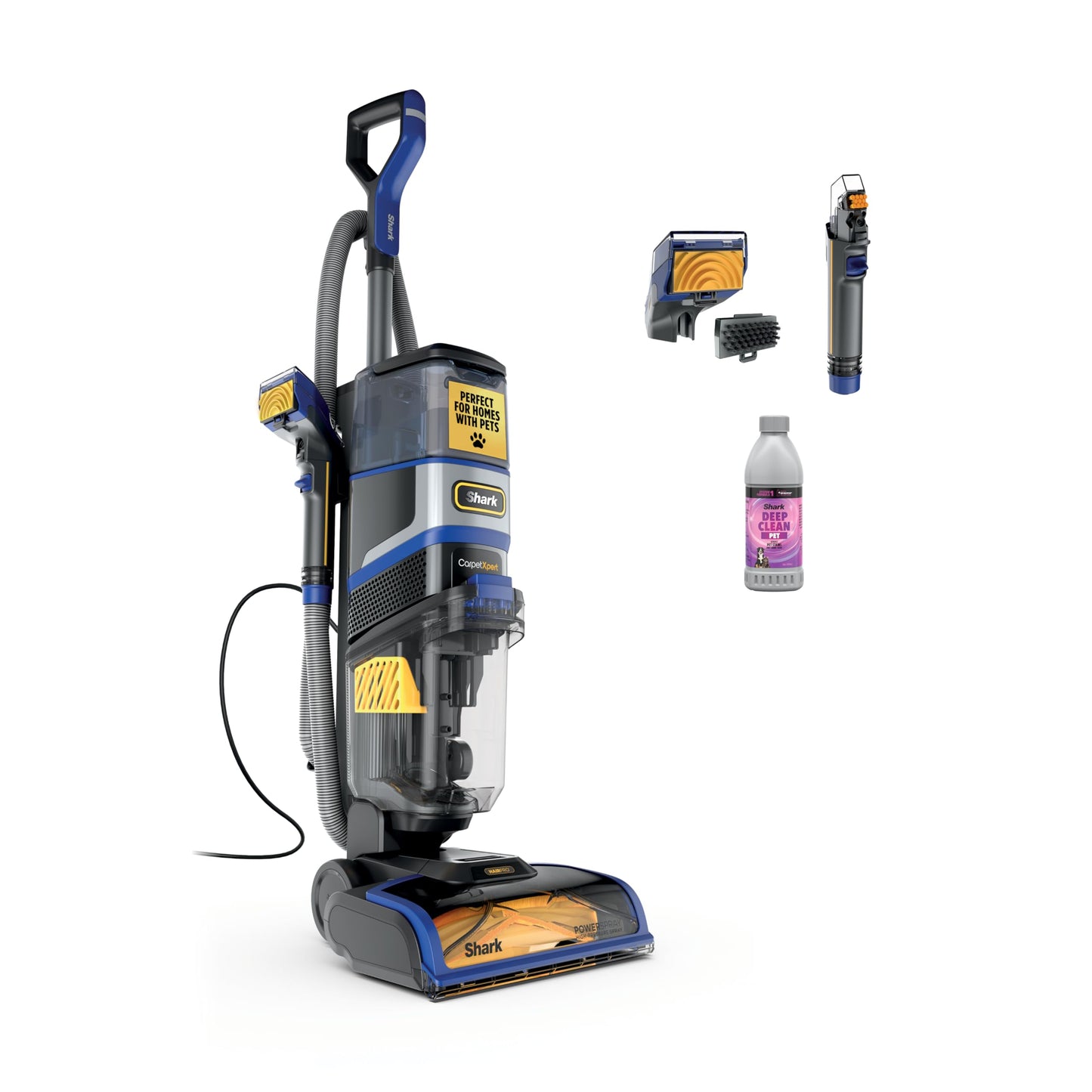 Shark CarpetXpert HairPro Upright Carpet, Area Rug & Upholstery Cleaner with Spot & Stain Remover, Perfect for Pets, Carpet Shampooer, 2 Cleaning Tools, Pet Cleaning Solution, Cobalt, EX251BRN
