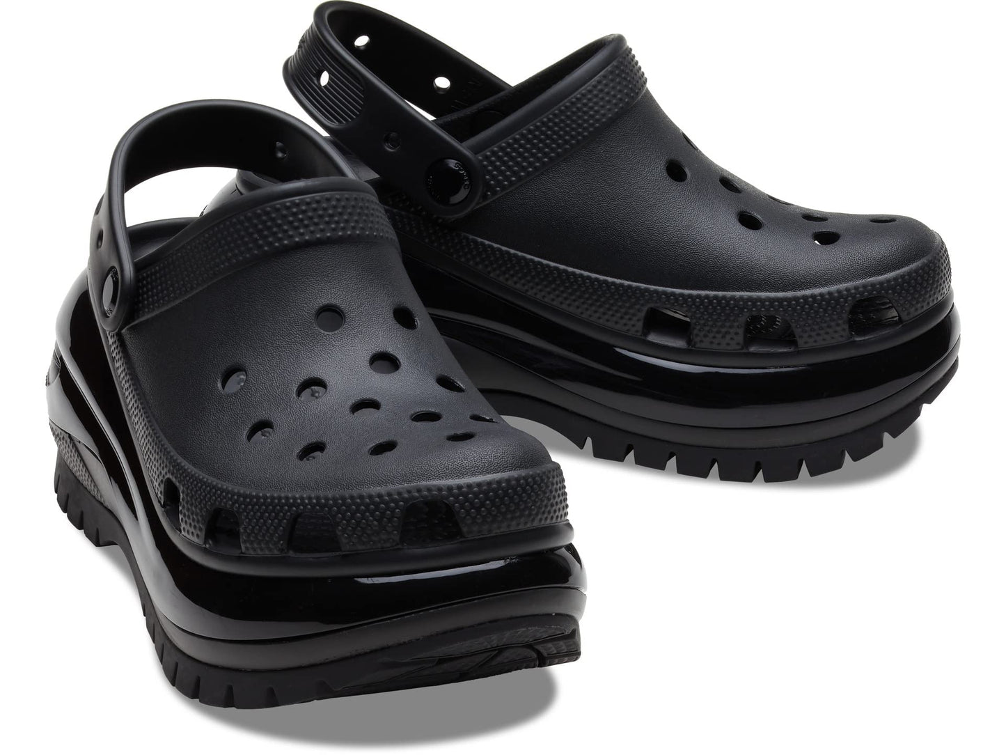 Crocs Mega Crush Clog - Unisex Clogs - Thermoplastic Upper - Adjustable Ankle-Sling - Flexible - Rubber Tread Black Men's 6, Women's 8 Medium