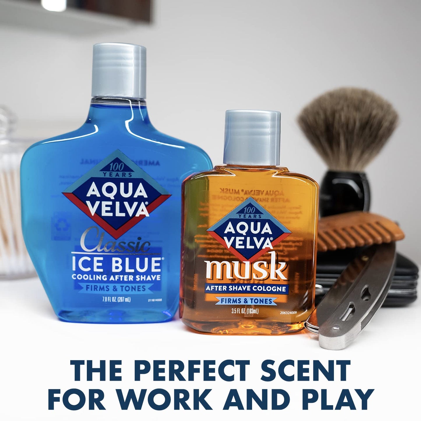 Aqua Velva After Shave, Classic Ice Blue, Soothes, Cools, and Refreshes Skin, 7 Ounce