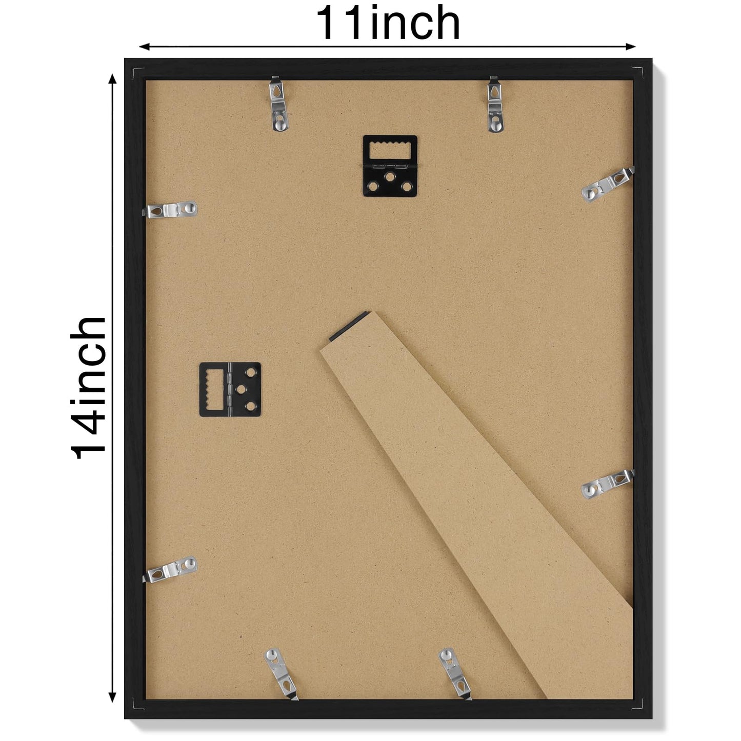 Vittanly 11x14 Picture Frame, Display Pictures 8x10 with Mat or 11x14 without Mat, Photo Frame for Wall Mounting, Black, 1 Pack