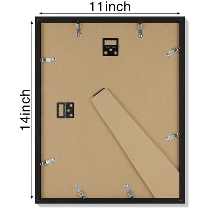 Vittanly 11x14 Picture Frame, Display Pictures 8x10 with Mat or 11x14 without Mat, Photo Frame for Wall Mounting, Black, 1 Pack