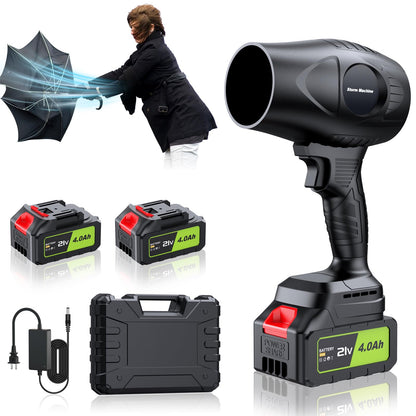 Electric-Cordless-Leaf-Blower - 400000RPM Handheld Leaf Blower - 2 X 4.0Ah Batteries and Charger Included, Lightweight Leafs Blower for Patio Cleaning