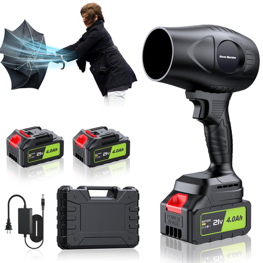 Electric-Cordless-Leaf-Blower - 400000RPM Handheld Leaf Blower - 2 X 4.0Ah Batteries and Charger Included, Lightweight Leafs Blower for Patio Cleaning