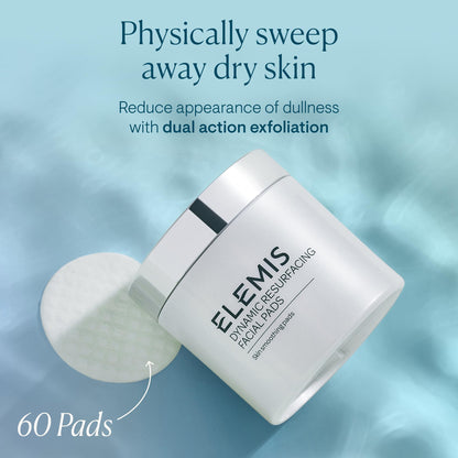 ELEMIS Dynamic Resurfacing Facial Pads - Blackhead Refining Treatment - Gentle Daily Skin Resurfacer - Lactic Acid, Tri-Enzyme - 60-Count Jar