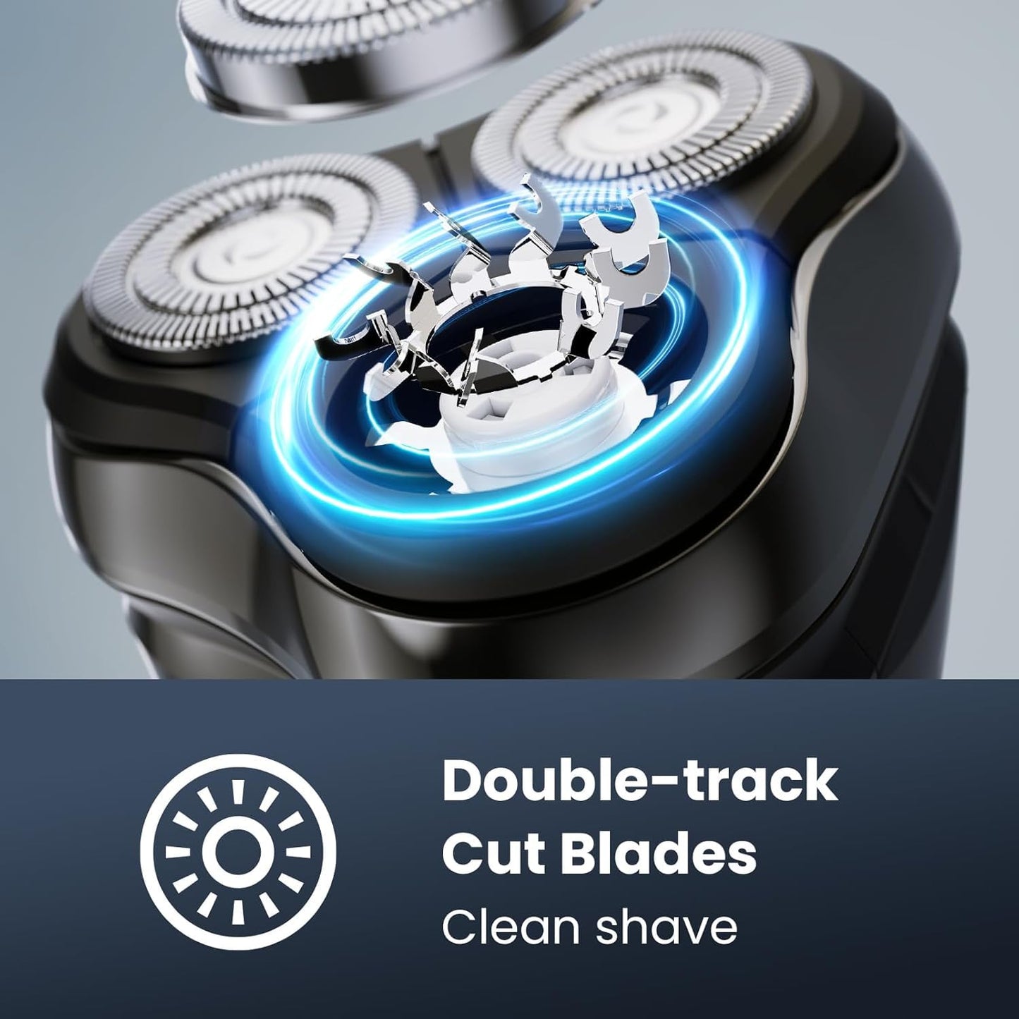 Electric Razor for Men Cordless: Wet/Dry Rotary Shaver Waterproof - USB Fast Charging & Sensitive Skin Care - Pop up Trimmer & Precision Blades