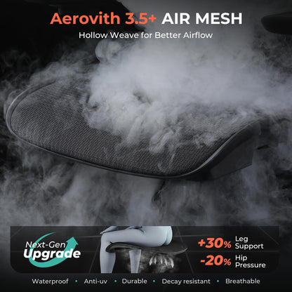 CAPOT Ergonomic Mesh Office Chair, Adjustable Lumbar High Back Desk Chair 400lbs, 4D Flip-up Arms, 3-Level Tilt Backrest, 3D Headrest, PU Wheels, Swivel Rolling Computer Seating for Long Desk Work