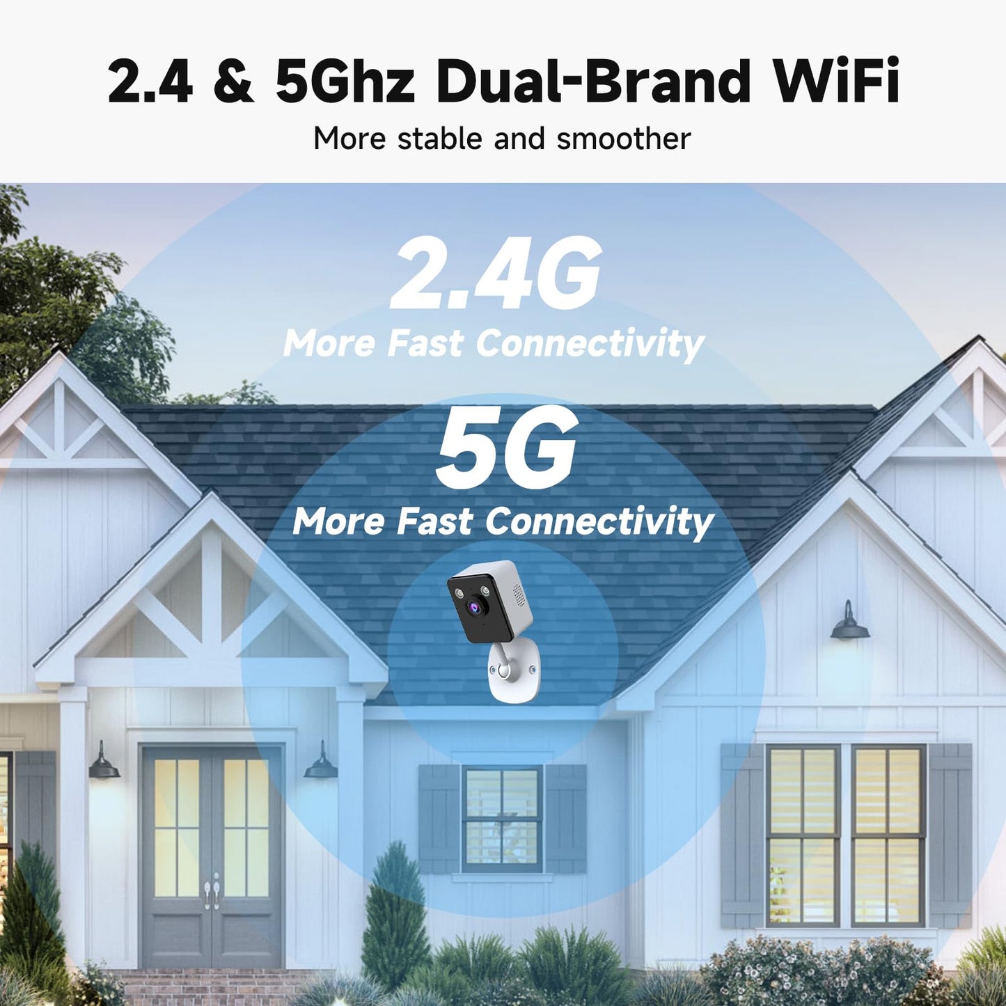 JAIOTlink 2K Cameras for Home Security Indoor, 2.4 & 5Ghz WiFi Baby & Pet Monitor with App, Night Vision, Motion Detection, Two-Way Audio, Smartphone Control Inside Cameras for House