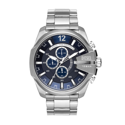 Diesel Mega Chief Stainless Steel Chronograph Men's Watch, Color: Silver (Model: DZ4417)