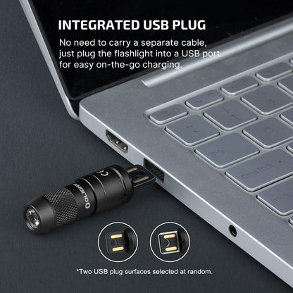 OLIGHT IMINI 2 EDC Rechargeable Keychain Flashlight, 50 Lumens Compact and Portable Mini LED Keyring Lights with Built-in Battery Ideal for Everyday Carry and Emergencies (Black)