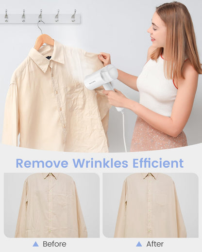BEAUTURAL Steamer for Clothes, Portable Garment Wrinkle Remover, Fast 30s Heat-up, Foldable and Handheld, 120V Only (Not for 220V Europe)