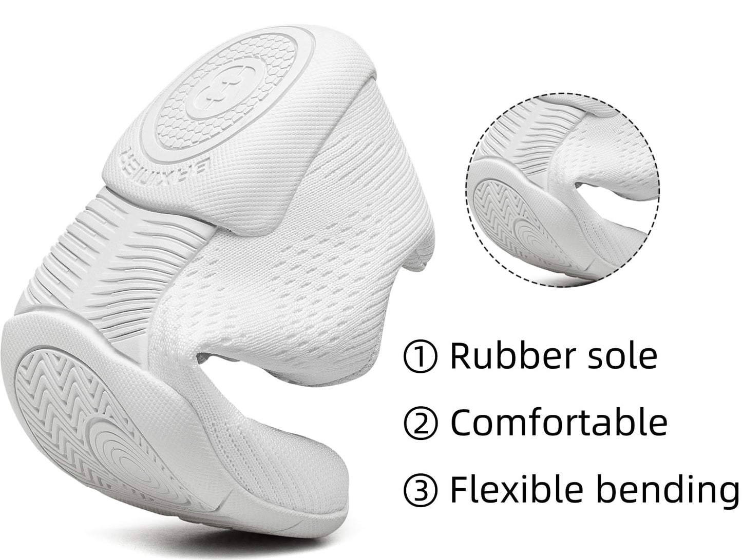 BAXINIER Girls White Cheerleading Shoes Lightweight Youth Cheer Competition Sneakers Kid Training Dance Tennis Shoes - White 3 Big Kid