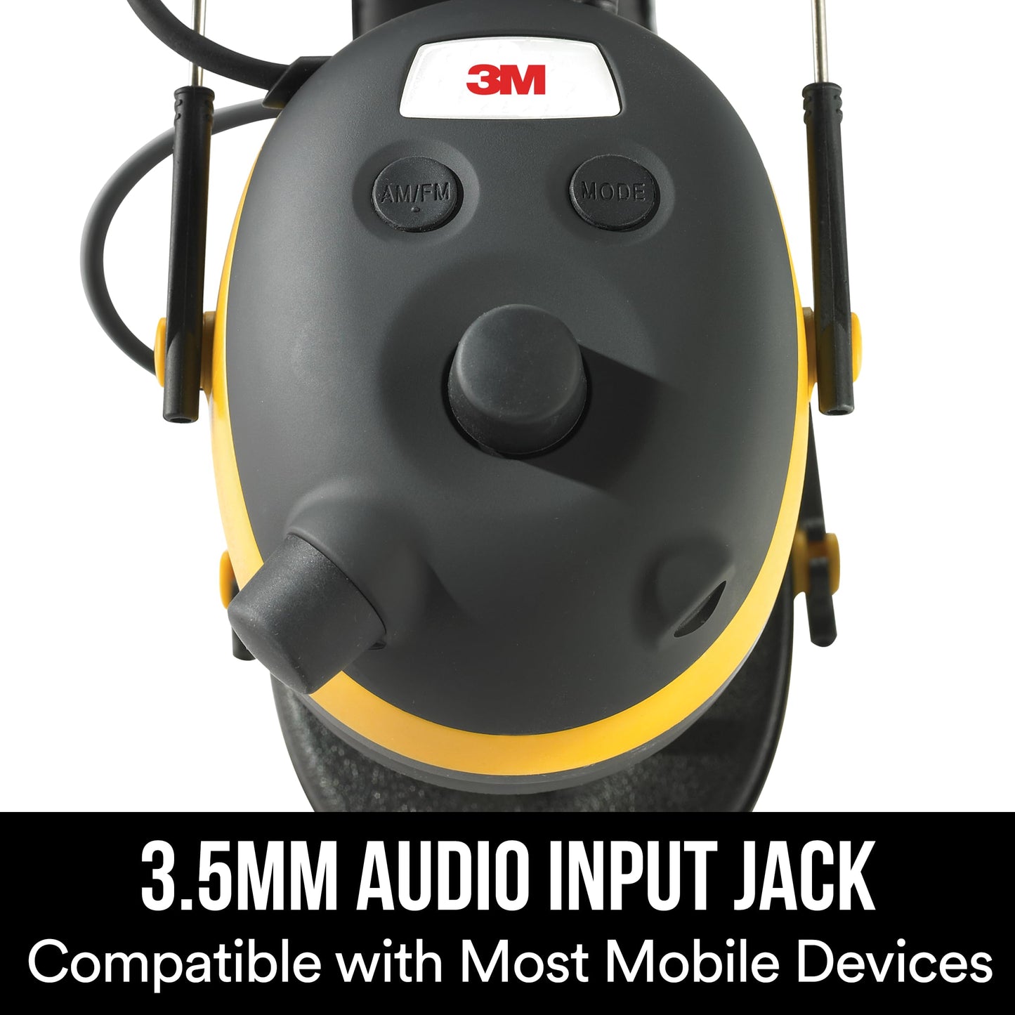 3M - 90541-80025T WorkTunes AM/FM Hearing Protector with Audio Assist Technology, 24 dB NRR, Ear protection for Mowing, Snowblowing, Construction, Work Shops