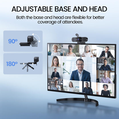 EMEET 1080P Webcam with Microphone, C960 Web Camera, 2 Mics, 90° FOV, USB Type-A & A-to-C Adapter, Plug&Play Computer Camera for Online Calling/Conferencing, Zoom/Skype/Facetime/YouTube, 2025 Version
