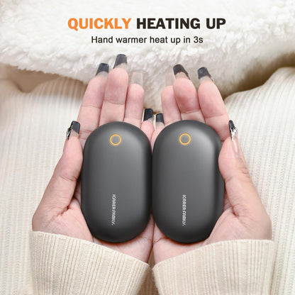 Hand Warmers Magnetic 2 Pack Rechargeable Full Warmer Aluminum Body Instant Heating, 8 Hrs Long Warmer, 5,000 mAh Pocket Size Electric Warmer Reusable for Outdoor, Indoor, Camping Gift for Man Women