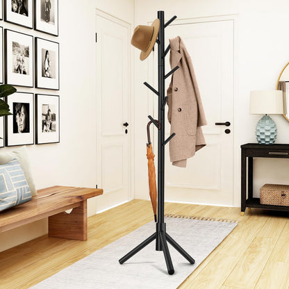 WANGMUXIA Coat Rack, Freestanding Coat Rack with 8 Hooks and 3 Adjustable Size Tree Coat Racks for Bedroom, Hallway, Entrance, Office, for Hats, Coats, Scarves, Handbags