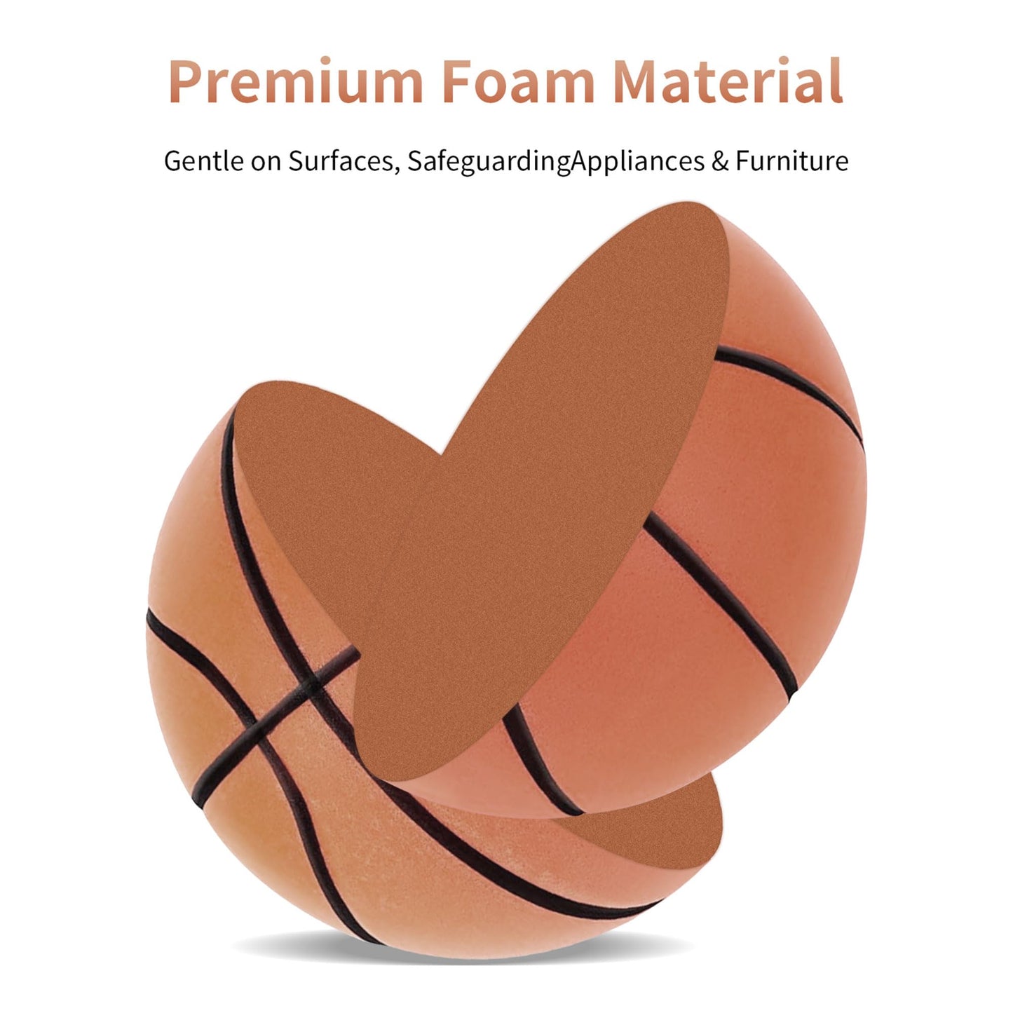 Silent Basketball, 2026 New Silent Basketball, Silent Basketballs Dribbling Indoor, No Noise Basketballs for Various Indoor Activities (Coffee/NO.7)