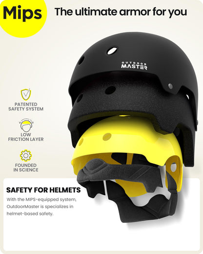 OutdoorMaster MIPS Skateboard Helmet - Two Removable Liners Ventilation Multi-Sport Scooter Roller Skate Inline Skating for Kids, Youth & Adults