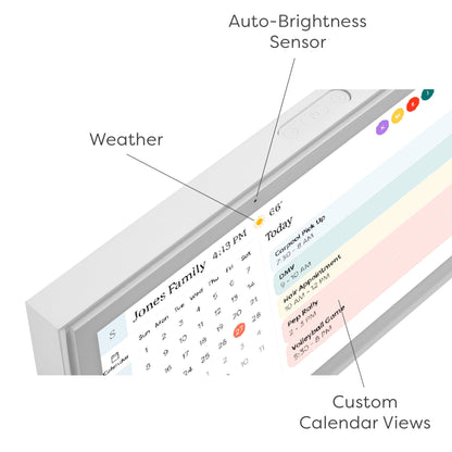 Skylight Calendar: 15 inch Digital Calendar & Chore Chart, Smart Touchscreen Interactive Display for Family Schedules - Wall Mount Included