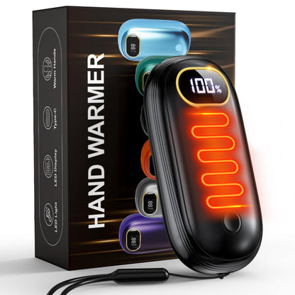 Hand Warmers - 7000mAh Hand Warmers Rechargeable Up to 9Hrs Warmth, Electric Hand Warmer Reusable Heat Up to 131℉, Rechargeable Hand Warmers for Golf Raynauds Camping Women Man