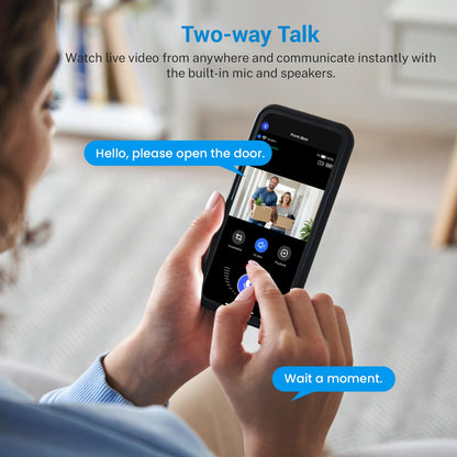 Wireless Wi-Fi Video Doorbell Camera with AI Motion Detection, 2 Way Audio, Night Vision, Cloud Storage, 2.4GHz Wi-Fi Only, Battery Powered