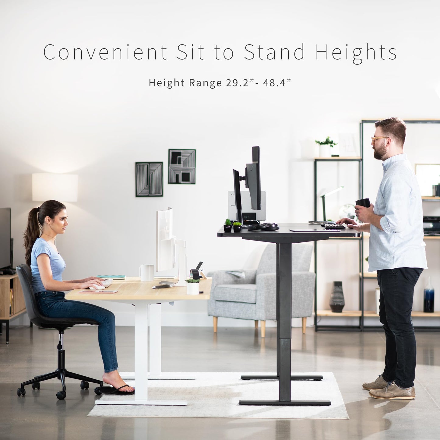 VIVO Electric 71 x 36 in Standing Desk, Memory Height Adjustment, 1B Series, Dark Walnut Top Black Frame, DESK-KIT-1B7D-36