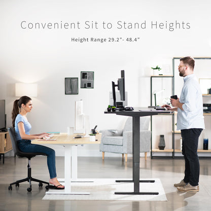 VIVO Electric 71 x 36 in Standing Desk, Memory Height Adjustment, 1B Series, Dark Walnut Top Black Frame, DESK-KIT-1B7D-36