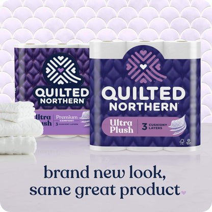 Quilted Northern Ultra Plush Toilet Paper, 32 Mega Rolls = 128 Regular Rolls, 3X Thicker, 3 Ply Soft Toilet Tissue