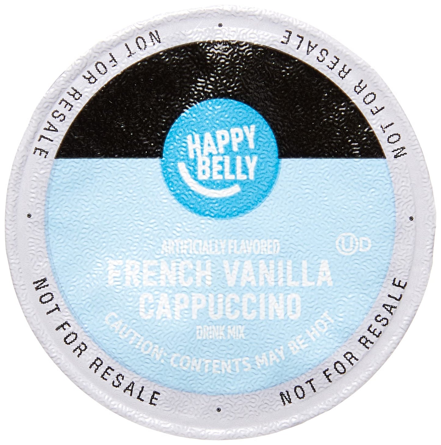 Amazon Brand - Happy Belly Cappuccino Coffee Pods Light Roast Compatible with 2.0 K-Cup Brewers, French Vanilla Flavored, 24 Count, 1.5 pound (Pack of 1)