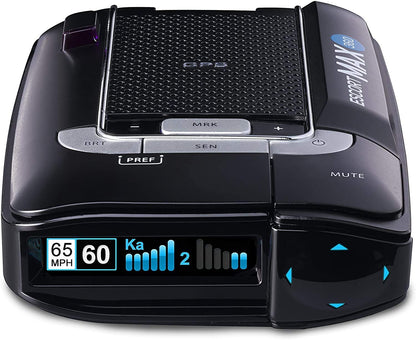 Escort MAX 360 Laser Radar Detector - GPS, Directional Alerts, Dual Antenna Front and Rear, Bluetooth Connectivity, Voice Alerts, OLED Display, Apple CarPlay and Android Auto Compatible