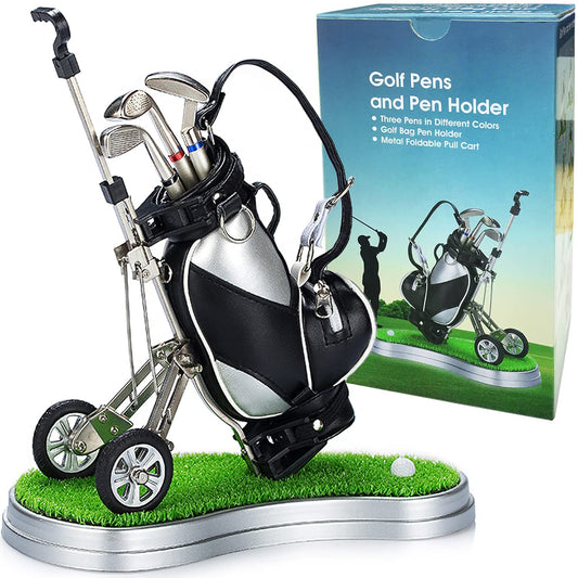 Golf Gifts for Men, Fathers Day Dad Gifts from Daughter Son Wife, Golf Pen Holder Desk Accessories Office Supplies Decor Gadgets, Funny Birthday Father's Day Gifts for Dad Grandpa Husband Golfers Boss
