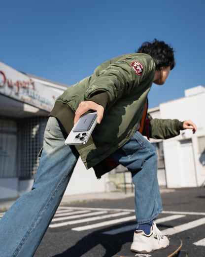 Baseus Picogo Power Bank, 0.3" Ultra Slim 5000mAh MagSafe Portable Charger with USB-C Braided Cable, Card-Size Magnetic Battery Pack, Alloy Wireless Fast Charger for iPhone 16/15/14/13/12, Lightweight