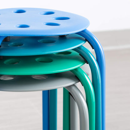 Norwood Commercial Furniture Stacking Stools for Kids and Adults, 17.75" Standard Height Portable Nesting Office and Classroom Stools, Contemporary, Pack of 4
