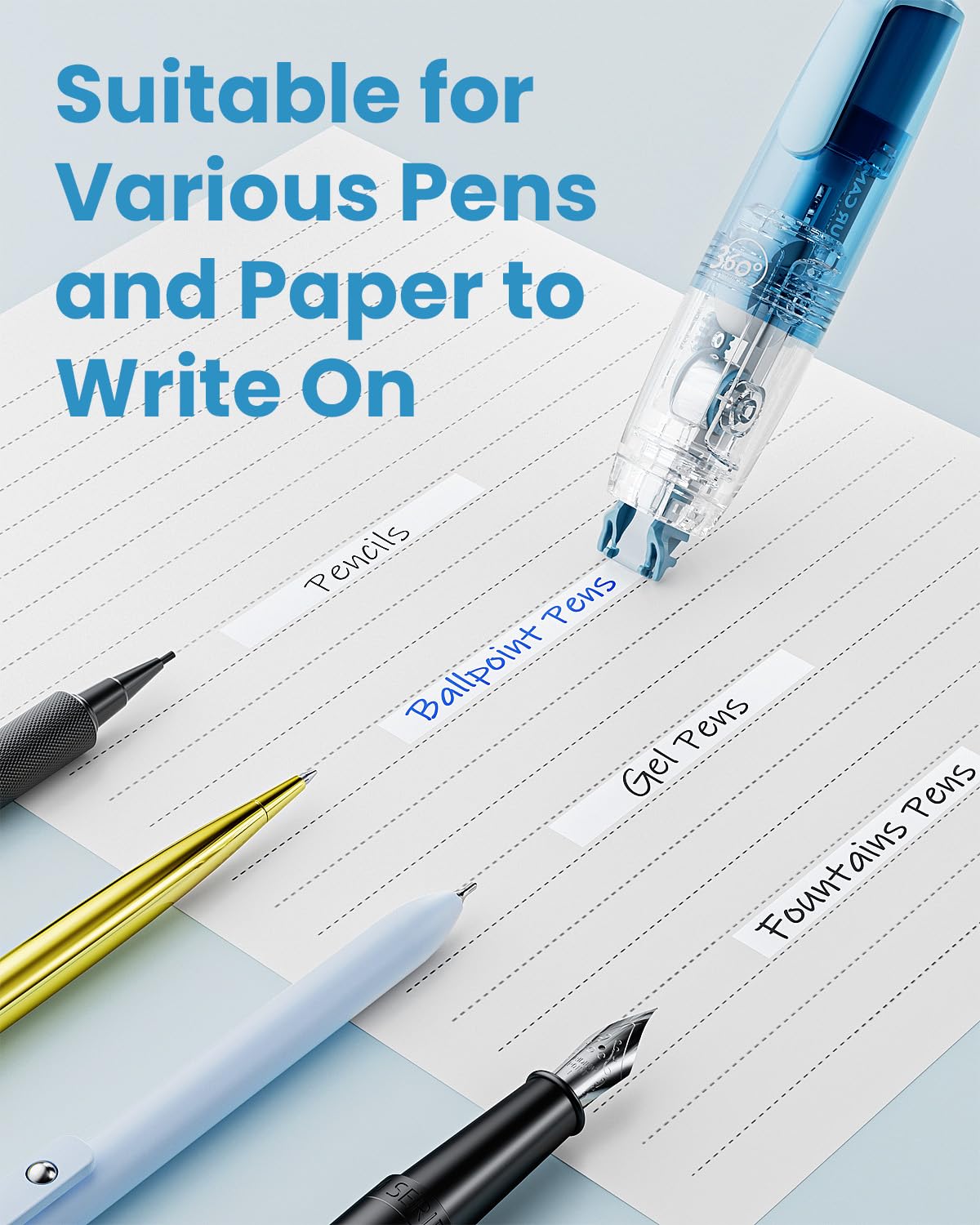 Four Candies Refillable Retractable White Correction Tape, 2PCS White Cute Smooth Push Pull Out Tape with 4 Extra Refills, Aesthetic Pen Shaped Applicator for School Office Supplies (Pink Apricot)