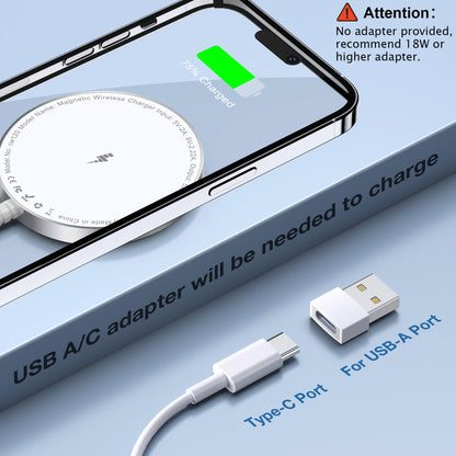 for MagSafe Charger: Magnetic Wireless Charging Pad for iPhone 16 15 14 13 12 Series & AirPods 4-2 Pro, Strong Magnet, Aluminum Alloy, USB-C/A Ports, Ultra-Thin & Portable, Ideal for Desk & Bedside