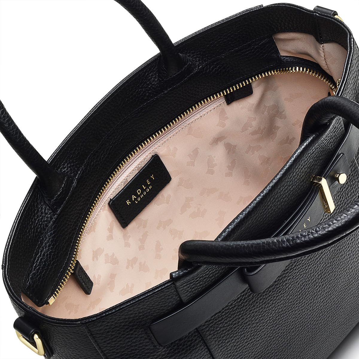 RADLEY London Islington Way Women's Medium Leather Ziptop Satchel Bag, Black