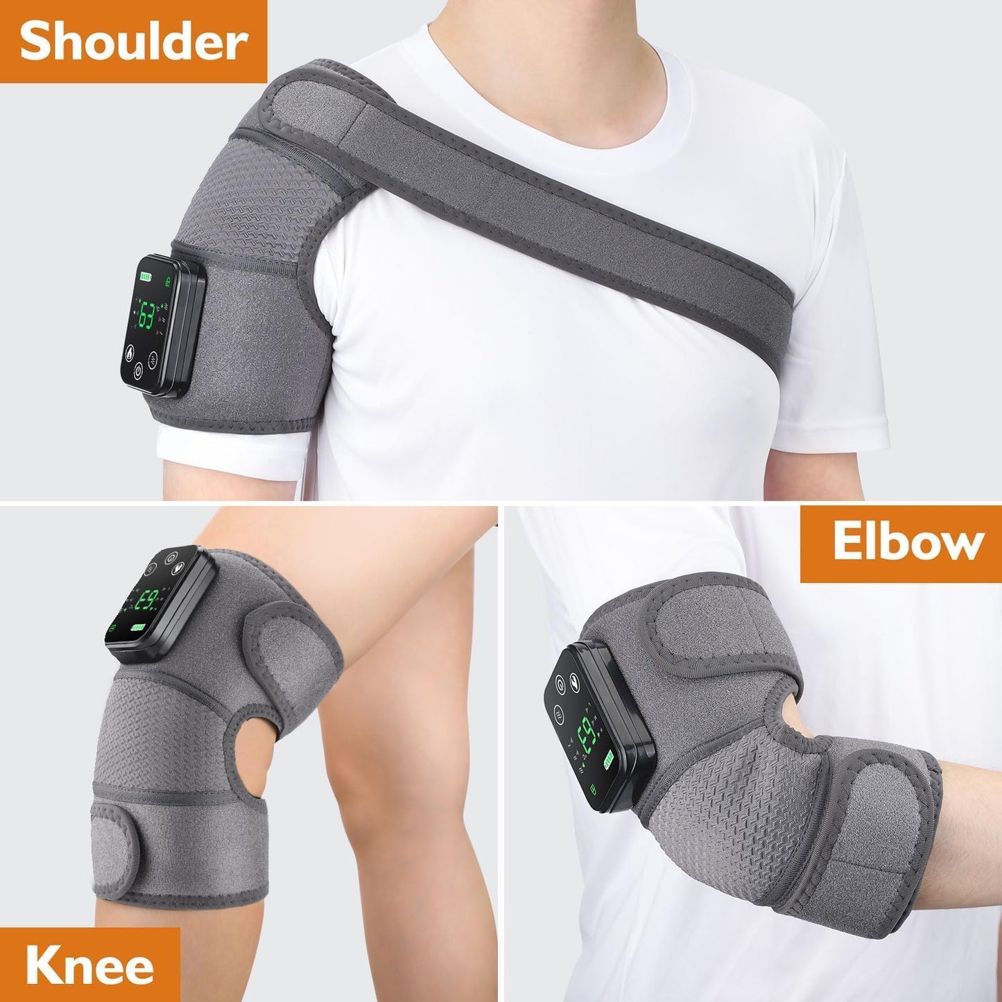 NORTHERN BROTHERS Massager for Knee Pain Relief, Knee Heating Pad for Knees to Keep Warms, Heated Knee Brace Wraps for Elbow and Shoulder Relief