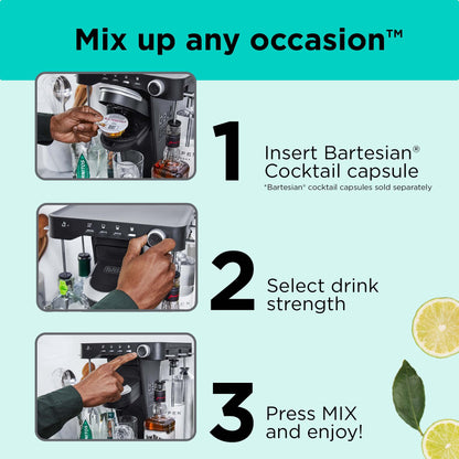 bev by BLACK+DECKER Cocktail Maker Machine and Drink Maker for Bartesian capsules (BEHB101)