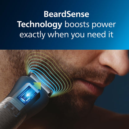 Norelco Philips Multigroom 9000 Series, All-in-One Trimmer, Beard Trimmer and Hair Clipper, 25-Piece/27-Length Men's Grooming Kit for Beard, Face, Nose, Ear and Body, Travel Kit, MG9522/50